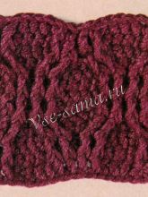 Узор крючком - бордовые косы, фото