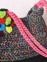 Вязаная сумка на длинных лямках