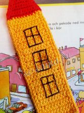 Закладка для книги крючком - Домик