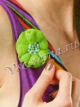 Зеленая брошь крючком