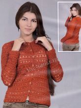 Ажурный красный жакет, фото