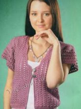 Ажурный жакет брусничного цвета