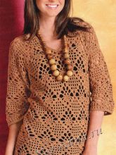 Ажурный женский пуловер