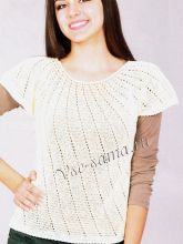 Белый пуловер крючком, фото