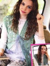 Бледно-зелёный жилет крючком