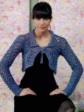 Болеро из лентовидной вискозной пряжи