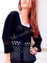 Чёрный жакет крючком