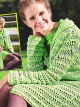 Длинный жакет из двух разных типов пряжи