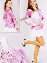 Фиолетовый пуловер крючком, фото