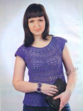 Вязаный фиолетовый топ, фото