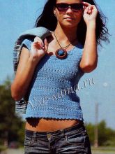 Голубой топ крючком