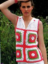 Яркий топ крючком