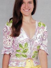 Кофточка крючком Цветущий сад