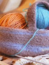 Корзинка для клубков крючком