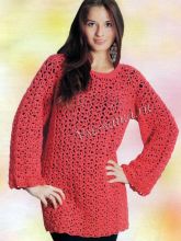 Красная туника крючком, фото