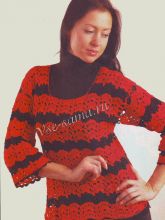 Красно-черный пуловер