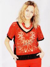 Красный с черным пуловер, фото