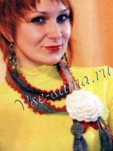 Лента-украшение крючком с цветком