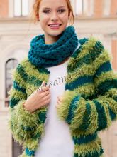 Любимый пушистый жакет и шарф, фото