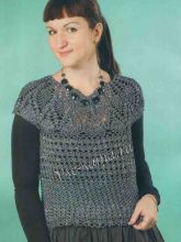 Меланжевый топ крючком, фото