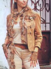 Митенки и шарфик Старое золото