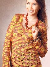 Пестрый пуловер крючком