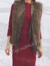 Платье до колена крючком, фото