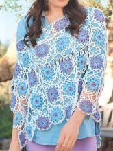 Пончо крючком из цветов