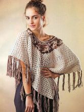 Пончо крючком с кистями