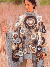 Прямоугольного пончо крючком