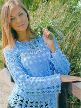 Пуловер крючком Небесный шоколад, фото