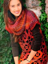 Пуловер из круговых мотивов с отдельным воротником