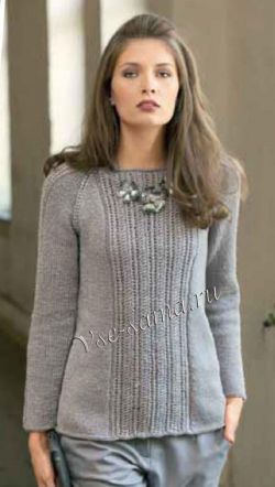 Пуловер-реглан с вертикальными полосами, фото