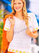 Пуловер с жёлтыми цветами