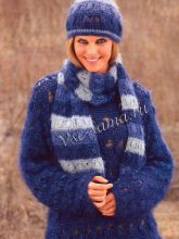 Пуловер, шапочка и шарф крючком