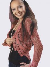 Розовое болеро с широкой каймой, фото