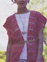 Розовый жилет крючком