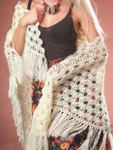 Шаль крючком из соломоновых узелков