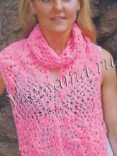 Шарф крючком из круговых мотивов