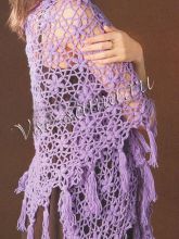 Сиреневая шаль крючком
