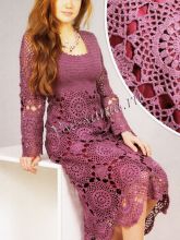 Сиреневое платье крючком, фото