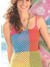 Цветной топ крючком