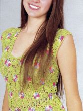 Цветочная майка крючком