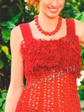 Топ красного цвета крючком