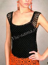 Туника крючком с цветочной каймой