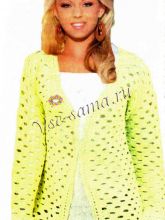 Удлиненный жакет крючком