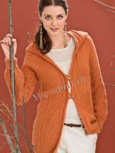 Удлинённый жакет с капюшоном, фото