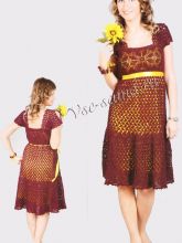 Вишневое платье крючком