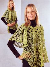 Зеленая ажурная накидка