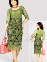 Зеленое вискозное платье, фото